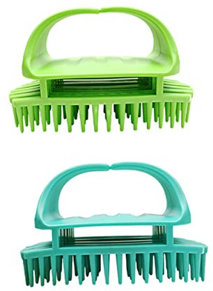 FOMIYES 2stücke Silikon-haar-shampoo-bürste Mit Kopfhaut-massagegerät Schuppen-schrubber Für Friseurdusche Zufällige Farbe