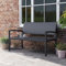 UDPATIO Gartenbank Wetterfest aus Polyrattan, Rattan Sitzbank Outdoor, Terrassenbank mit Rückenlehne & Armlehnen, Balkon Bank 320kg belastbar für Garten, Balkon, Terrasse, (Schwarz)