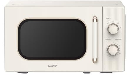 Comfee 20L 700W Cream Compact Microwave Oven – 5 Power Levels, Defrost Function, Manual Control & Safety Lock, Ideal for Small Home & Kitchen, CMO-M202NC(CM)