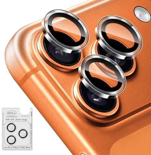 Locofun Kameraschutz für iPhone 17 PRO/ 17 PRO MAX für Panzerglas, 9H Härte Einzeln Kamera Schutzfolie, Anti-Kratzen Individuelle Ring aus Metall Linse Folie Schutzglas-Transparent.