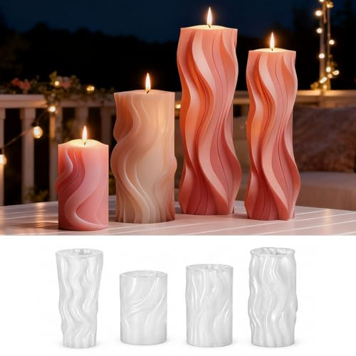 4 Stück Kerzenformen Zum Gießen, Kerzen Formen Silikon, Kerzen Silikonformen, Silikon Kerzenformen, Kerzengießformen, Diy Kerzen Formen Für Duftkerzen, Handgefertigte Seife Und Bastelprojekte