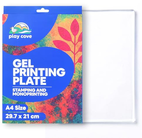 Play Cove A4 Gel Printing Plate for Artists and Crafters – Reusable Gel Plate Printing Starter Kit for Monoprinting, Printmaking, and Mixed Media Art, Ideal for Home and Classroom Crafts