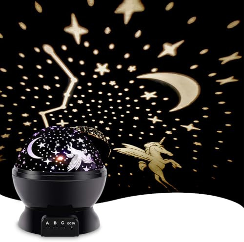 Star Unicorn Projector, 2 in 1 Unicorn & Star Night Light Projector for Kid, Dimmable+Remote Stars Projectors, 360° Rotate Baby Night Light Kids Night Lights Projectors, Baby Gifts Newborn Toy