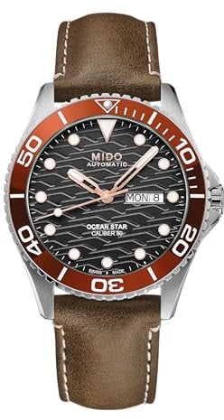MIDO Ocean Star 200C Automatische Schweizer Taucheruhr für Herren, 42,5 mm Edelstahlgehäuse, drehbare Keramik-Lünette, Zifferblatt mit Welle, mit Tag, Datumskalender
