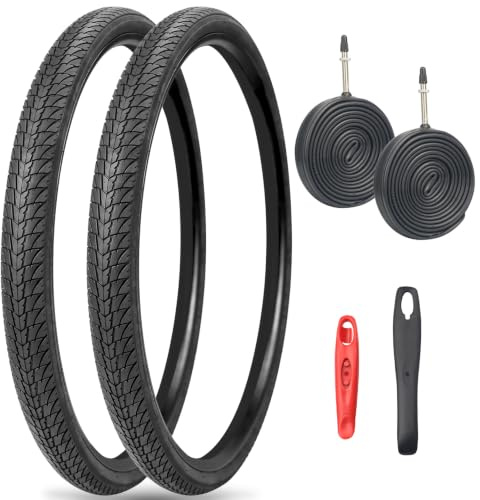 Juego 2 Cubiertas 700x38C / 700x40C + 2 Cámaras + 2 Palancas – Kit Completo para Cambiar Neumáticos de Bicicleta