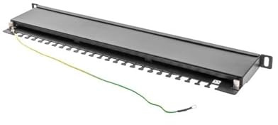 LANBERG PATCH PANEL 24 PORT 0.5U, CAT. 5E, SHIELDED, BLACK