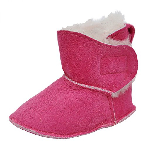 Hollert Baby Lammfellschuhe - MIT Klettverschluss Unisex Kinder Hausschuhe Boots Merino Schaffell