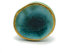 Ceramic Crackled Concave Gold Crater Cupboard Door Knobs (Turquoise & Gold)