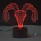 Optische Täuschung 3D Hörner Nacht Licht 16 Farben Andern Sich Fernbedienung USB-Strom Touch Schalter Dekor Lampe LED Lampe Tisch Kinder Brithday weihnachten Geschenk