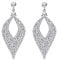 Clearine Damen Ohrringe Kristall Bohemian Party Braut Hollow Blatt Kronleuchter baumeln Ohrhänger Klar Silber-Ton