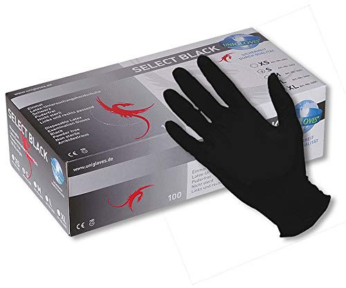 100 Latex-Handschuhe schwarz SELECT BLACK in Größe M - puderfrei