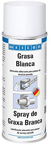 WEICON Spray Grasa Blanca | 400 ml | Spray de grasa multiuso para piezas de servicio pesado | Blanco