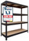 OfficeMarshal Schwerlastregal extra breit - XL Breite 160 cm - Metallregal mit 1500 kg Gesamttraglast - Steckregal für Garage, Keller, Werkstatt - 2 Breiten & 3 Farben (schwarz, 177x160x60 cm)