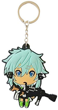 Unbekannt Sword Art Online Phantom Bullet - Gummi-Schlüsselanhänger Doppelseitig Sinon - 7 cm
