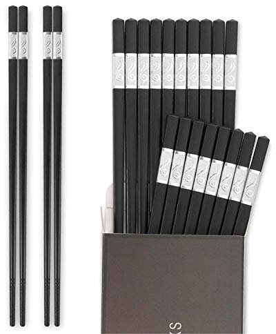 10 paires de baguettes en fibre de verre 9.4 Style classique chinois sans cire et sans peinture pour salle à manger cuisine nouilles gourmandes