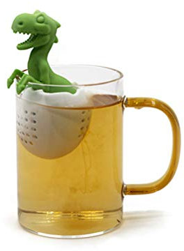 Leikance Infusore per tè a forma di dinosauro, in silicone, verde