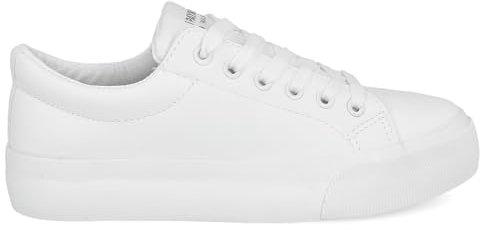 PAYMA - Zapatillas Bambas Deportivas con Plataforma de Mujer. Tenis Deporte, Casual y Caminar. Cordones y Cierre de Contacto. Interior Acolchado. Color: Blanco. Talla: EU 40