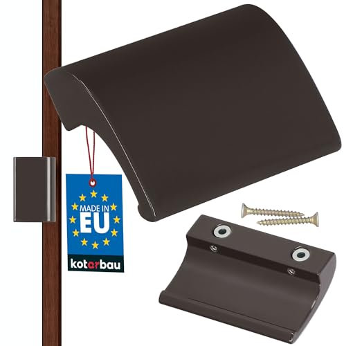KOTARBAU Balkontürgriff Braun Terrassentürgriff DE LUXE Sicher Raucher Türoptik Schließen Griffmuschel Universal Ziehgriff Aluminium Balkongriff