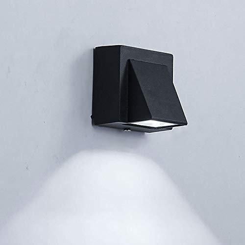 Winlams LED Wall Light Waterproof/Outdoor IP65 Waterproof Modern Simple Black Single Head Projector (Cool White)