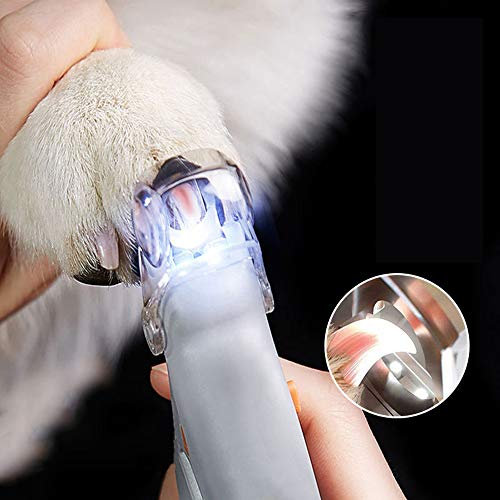 TWH Coupe-ongles pour chat et chien, lampe LED, loupe anti-coupure pour animaux domestiques, idéal pour couper les griffes et les griffes des chats et des chiens