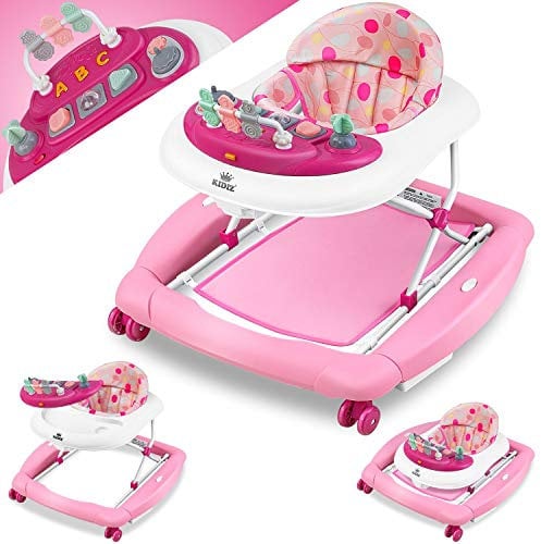 KIDIZ® 4in1 Girello Gioco e girello per bambini - Funzione dondolo, dondolo con ruote, luce, musica, centro giochi, tavolo da pranzo, sedia con rotelle, ausilio per la deambulazione