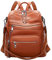 ALTOSY Sac a Dos Femme Cuir Veritable Grand Élégant Sac à Bandoulière Avec Compartiment Pour Ordinateur Portable Poches Multiples（S106 Marron