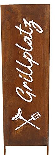 Schild Spruchtafel Gartenschild Edelrost rostige Gartendeko 115cm Edelrost