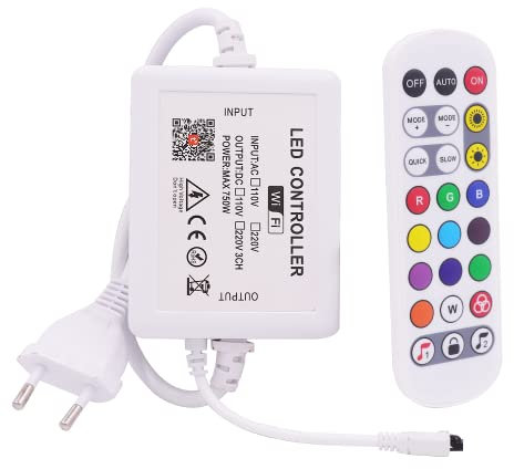 XUNATA 220V 750W WiFi LED RGB Controller 24Key Fernbedienung für LED Strip Lichtschlauch
