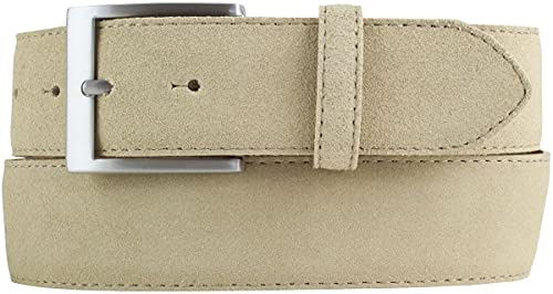 BELTINGER Hochwertiger Gürtel mit Edelstahl-Gürtelschnalle aus Veloursleder 4 cm | Velour-Ledergürtel für Damen Herren 40mm | Wildleder-Gürtel 4cm