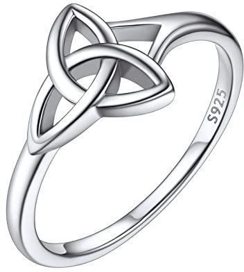 ChicSilver Damen Silberring in Größe 20.6 Irischer Trinity Knot Fingerring Promise Ehering Midi Fingerring mit Geschenkebox für Valentinstag Weihnachten