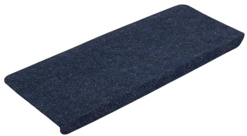 vidaXL Stufenmatten 15Stk., Treppenmatten mit Klebestreifen, Treppenteppich Selbstklebend, Treppenstufenmatte Treppenschutz, 65x24,5x3,5cm Blau