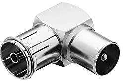conecto Antennen-Adapter, 90° Winkel-Adapter, IEC-Stecker auf IEC-Buchse, Adapter zum Verbinden von IEC-Anschlüssen