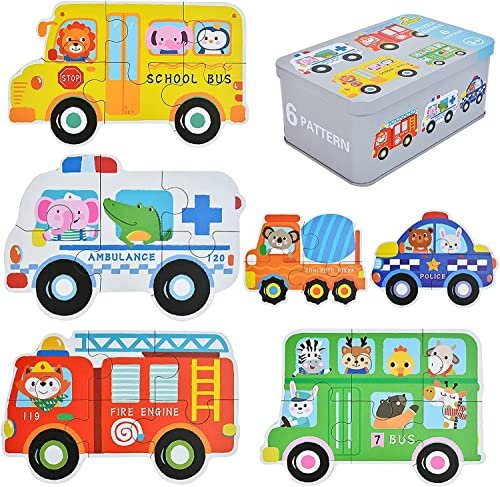 Kinderpuzzle,Holzspielzeug für Kinder,Autos Puzzle,Holzpuzzle ab 2 3 4 5 Jahren,Montessori Spielzeug für Weihnachten,Geburtstag,Kinderstag,Denkspiel,Junge Mädchen Geschenk - Autos(24PCS)