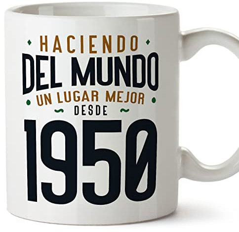 MUGFFINS Tazas 1950 Cumpleaños - En Español - Haciendo del Mundo un Lugar Mejor - 11 oz / 330 ml - Regalo original y divertido