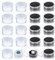 CHGCRAFT 20Pcs 2 Farben Mini Runde Stein Box Kleine Lose Diamant Edelstein Vitrine Kunststoff behälter Halter mit klarem Deckel und Schwamm, schwarz und weiß, 1,2 × 0,7 Zoll