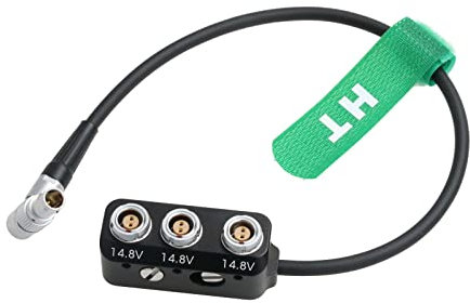 HangTon Power Splitter Drehbarer rechtwinkliger Stecker 2 Pin auf 3 x 0B 2 Pin Buchse Kabelbox 1 auf 3 Dreifach