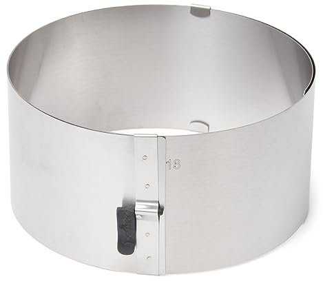 patisse 72457 – Cercle à gâteaux réglable, cercle à pâtisserie extensible avec levier de serrage - Acier inoxydable – hauteur 9cm x Ø 17 à 30cm