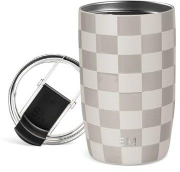 Simple Modern Thermobecher Kaffeebecher to go mit Klappdeckel | Isolierter Edelstahl-Kaffeebecher | Geschenke für Frauen und Männer | Voyager | 350ml | Checkmate