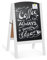 Ilyapa Kreidetafel mit A-Rahmen, abgerundete Oberseite, zusammenklappbar, stehend, Sandwich-Schild für Restaurant, Büro, Hochzeiten, weißes Holz, 45,7 x 80 cm, Menütafel für Restaurant