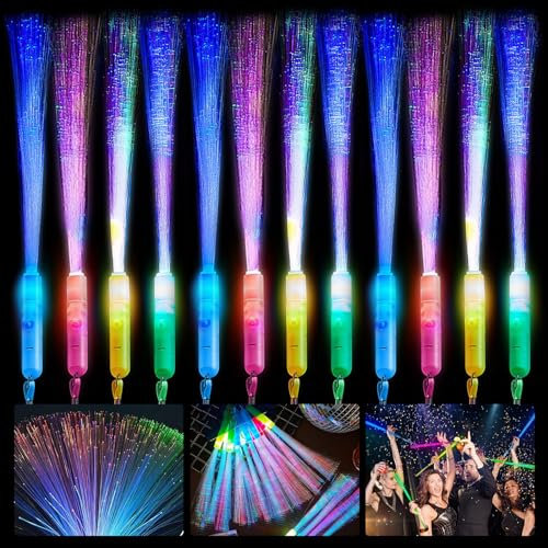 Leuchtstäbe, 12 Stück Knicklichter, Leuchtwedel, LED Leuchtstab Glasfaser, Knicklichter, Leuchtstäbe Partyzubehör, Leuchtstab Kinder, Leuchtstäbe Party Mitgebsel Kindergeburtstag für Weihnachten