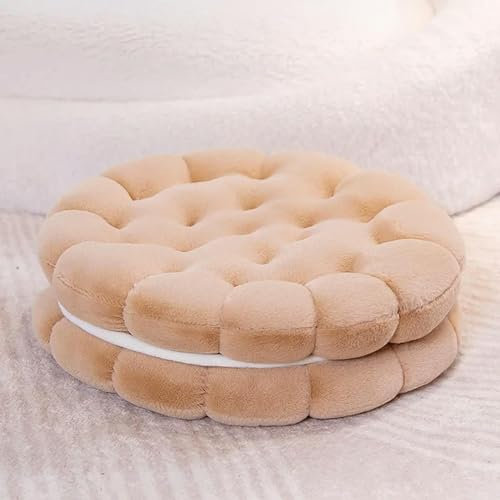 LfrAnk Gemütliches rundes quadratisches Sandwich-Keks-Plüschkissen gefüllt mit Schokolade Oreo-Keks schönes Wohnkultur-Geschenk 35CM 5