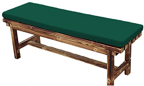 Generisch Wasserdichtes Bank-Sitzkissen für Gartenmöbel, 2-, 3-, 4-Sitzer, Terrassenbankkissen mit intimen, rutschfesten Riemen, 160/180 cm Lange Stuhlpolster (dunkelgrün, 200 x 40 x 5 cm)