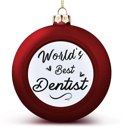 Zahnarzt-Geschenk, Weihnachtskugeln, Ornamente, Weihnachten, Weltbester Zahnarzt, hängende Kugel, dekorativ für Weihnachtsbäume, Urlaubsparty, Neujahrsgeschenk