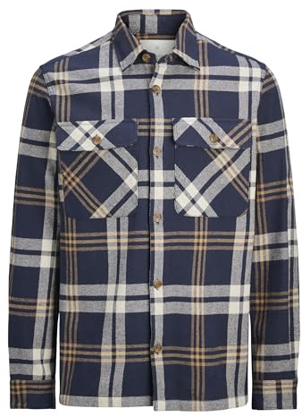 JACK & JONES Jprraymond Melange Check Overshirt Ls Sn