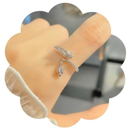 Dervivea Gothic Glücksdrachen Ring Silber Chinesischer Drachenring Drachenfingerring Fliegender Drache Knöchelring Drachenschwanz Qiankun Glücksring Verstellbarer Offener Ring Schmuck Für Frauen Und