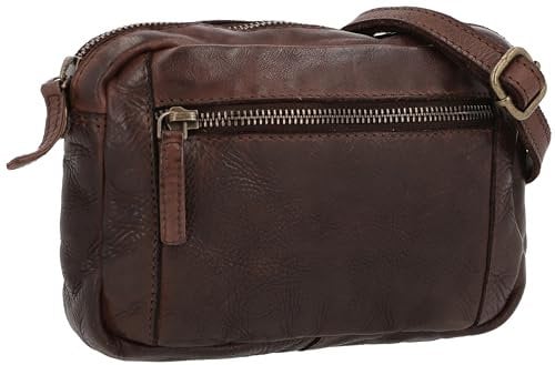 Gusti Umhängetasche Leder - Dominic Damen Handtasche Ledertasche Vintage Braun Leder