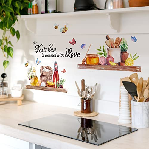 Runtoo Wandtattoo Küche Zitate Wandsticker Sprüche Gewürze Kochen Wandaufkleber Esszimmer Restaurant Küchenschrank Wanddeko