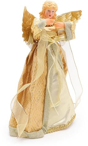 Christmas Concepts® 30cm (12) Angelo tradizionale in cima all'albero - Decorazione per la punta dell'albero di Natale - Oro o argento (oro)