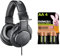 Audio-Technica M20x Professional Monitor Headphones Black & Duracell Rechargeable AA Batteries (Pack of 4), 2500 mAh NiMH, pre-charged, Our No. 1 Longest Lasting Rechargable battery