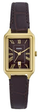 Fossil Damen Analog Quarz Uhr mit Leder Armband ES5367